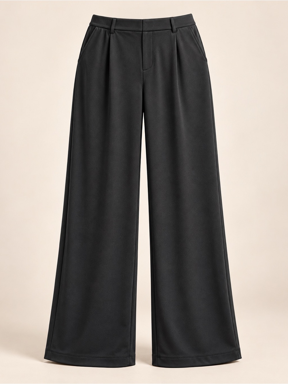 HALARA Black Wide-Leg High-Rise Trousers